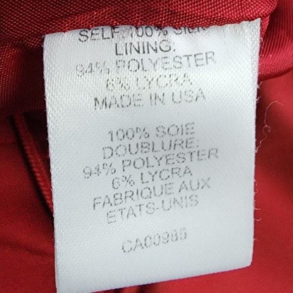 Nanette Lepore silk cranberry red sleeveless bow ruched top sz 12 - Picture 7 of 10